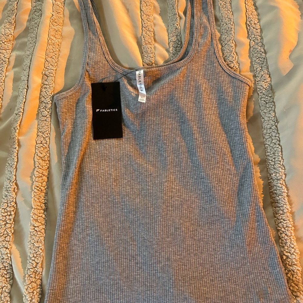 Fabletics Women's Ribbed Tank Top - Heather Gray